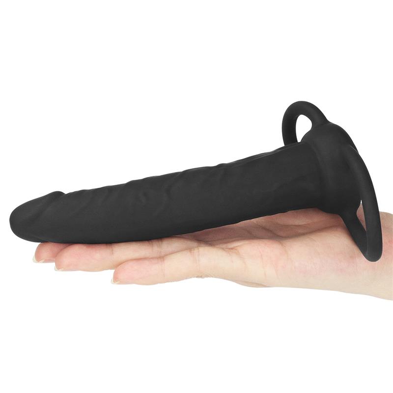 Dildo Anal con Doble Anillo Negro - Imagen 6