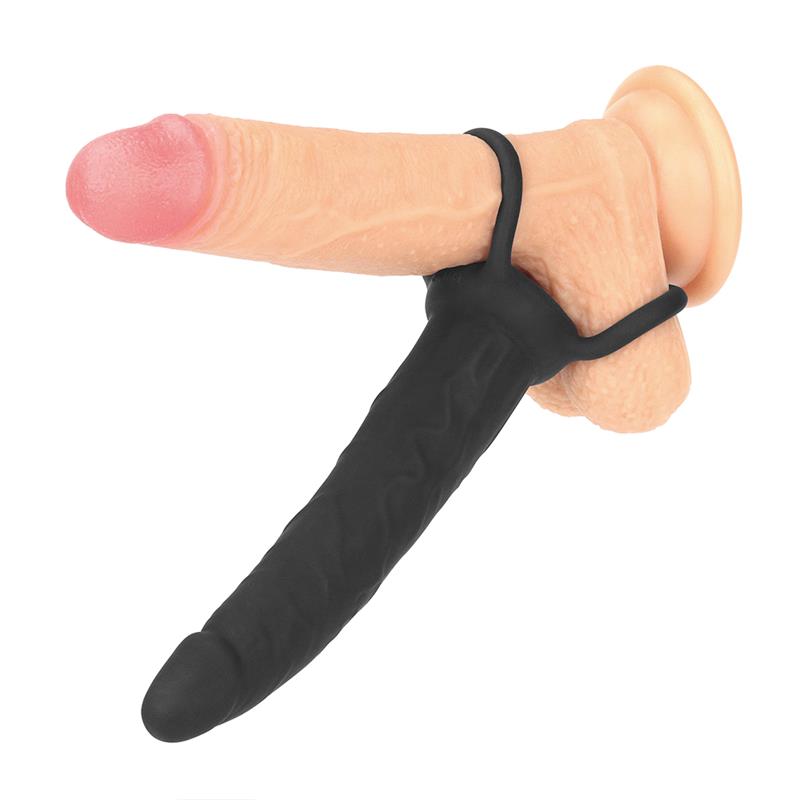 Dildo Anal con Doble Anillo Negro - Imagen 9