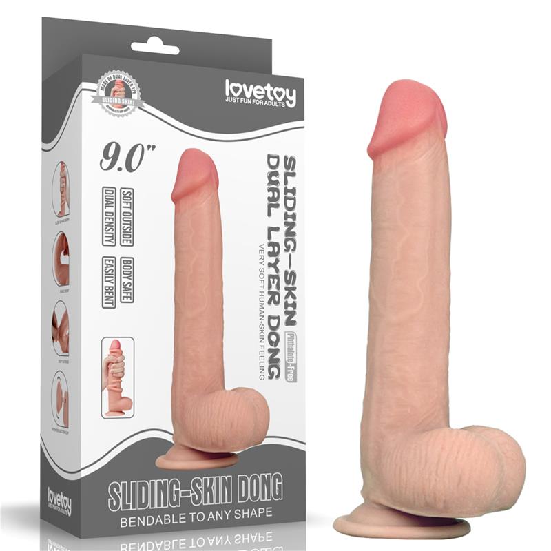 Dildo con Piel Retractil 9 Natural - Imagen 8