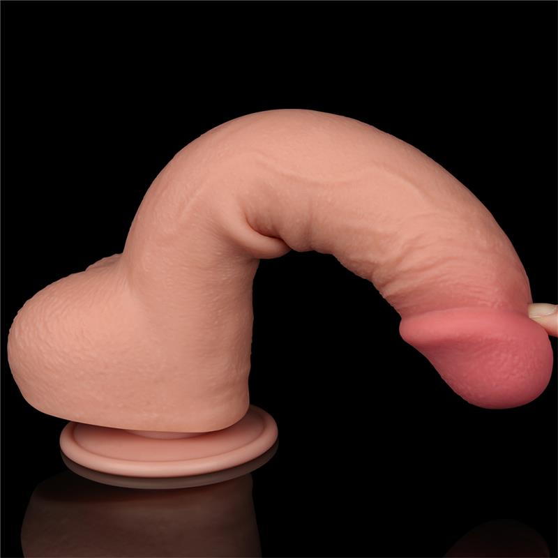 Dildo Dual Density Piel Deslizante Retractil 9.5 - Imagen 3