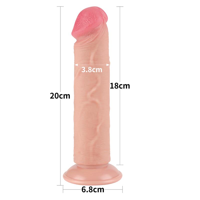 Dildo Dual Layer Piel Deslizante Retractil 8 - Imagen 3