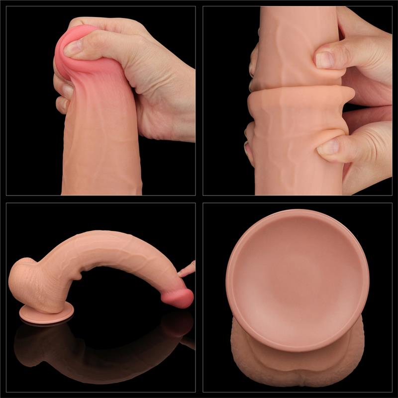 Dildo Dual Layer Piel Retractil 13.5 - Imagen 5