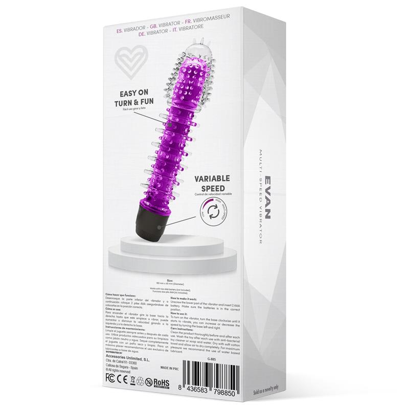 Evan Vibrador Multi Velocidad Púrpura - Imagen 5