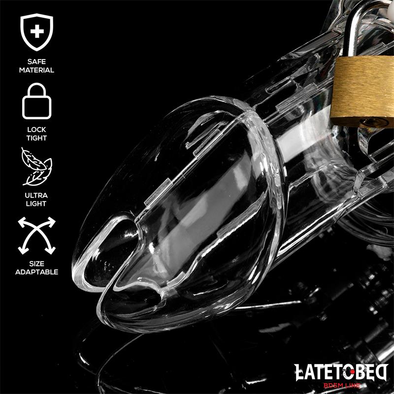 Jaula de Pene de Castidad Long Transparente - Imagen 4