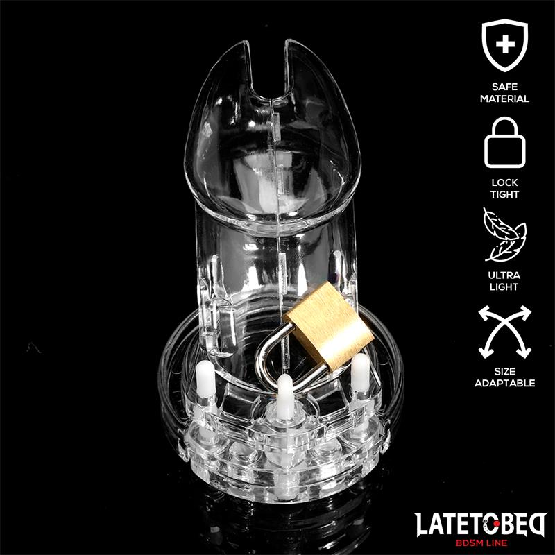Jaula de Pene de Castidad Long Transparente - Imagen 7