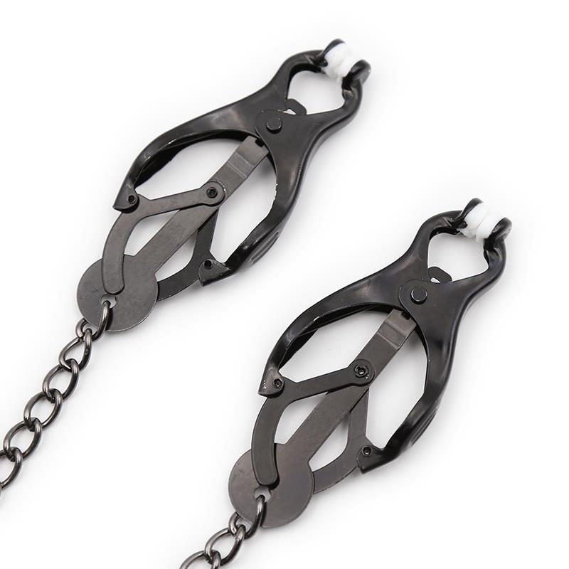 Pinzas Japonesas para Pezones con Cadena Negro - Imagen 7