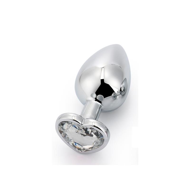 Plug Anal con Joya de Corazón Blanco Talla L - Imagen 3