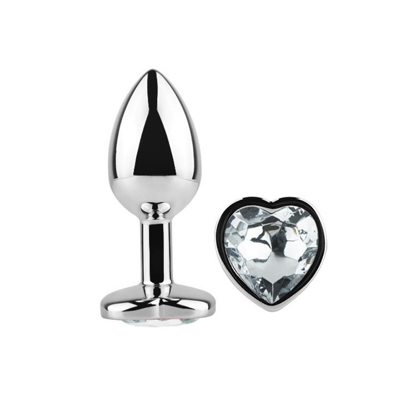 Plug Anal con Joya de Corazón Blanco Talla M - Imagen 8