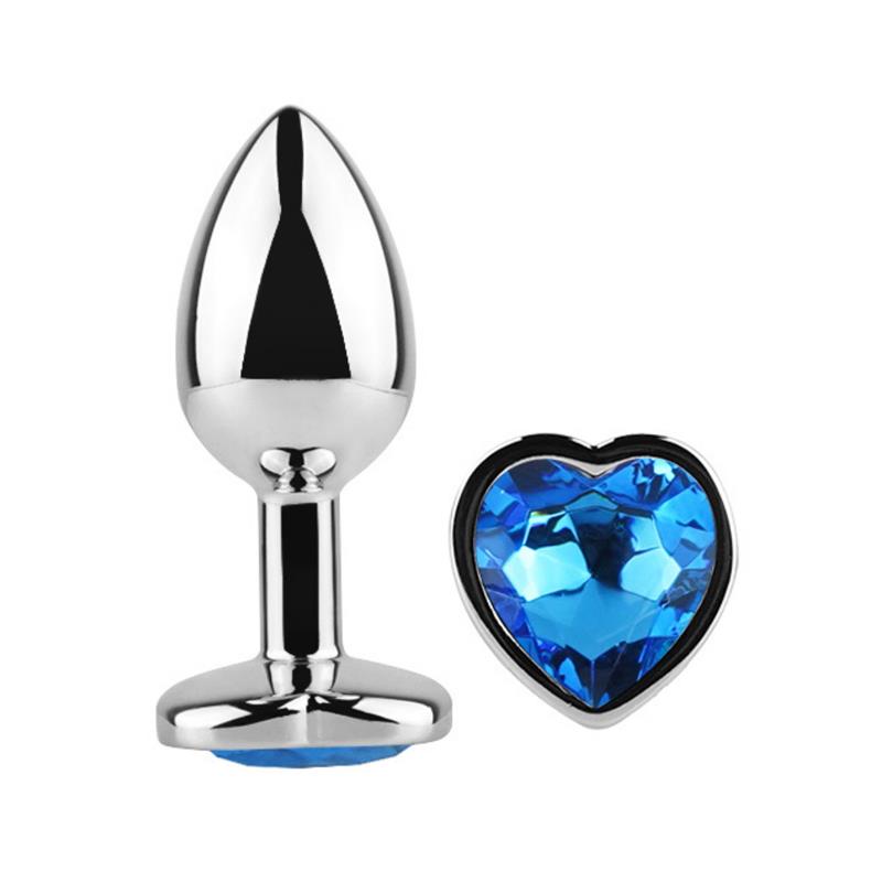 Plug Anal con Joya de Corazón Blue Sapphire Talla L - Imagen 4