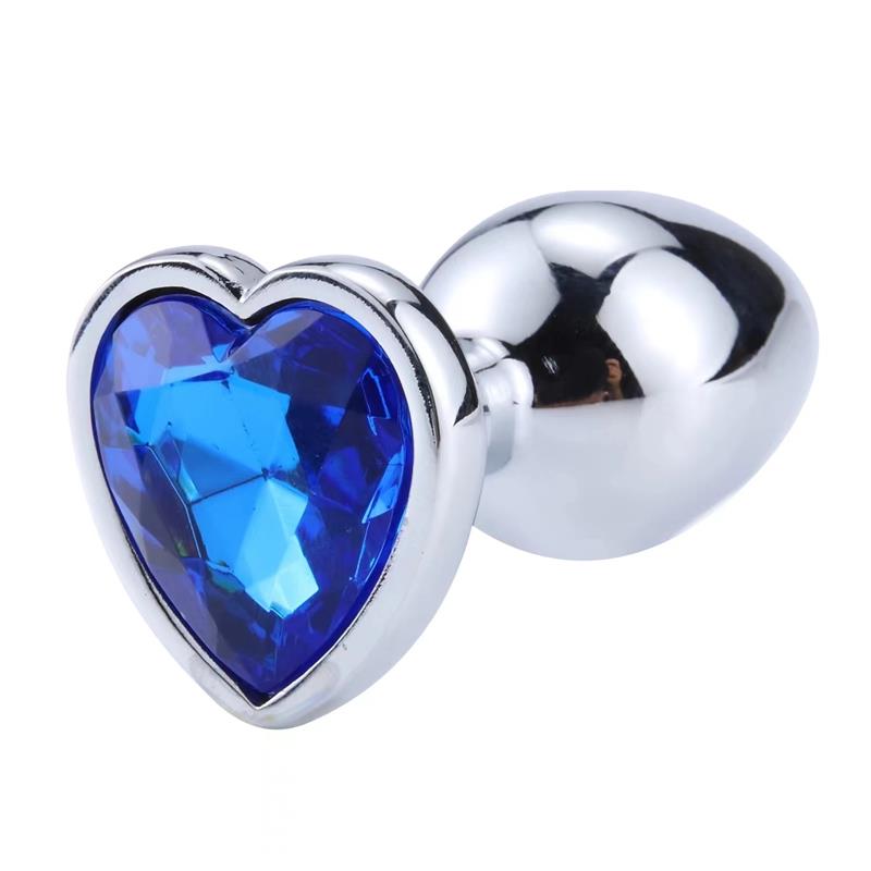 Plug Anal con Joya de Corazón Blue Sapphire Talla L - Imagen 5
