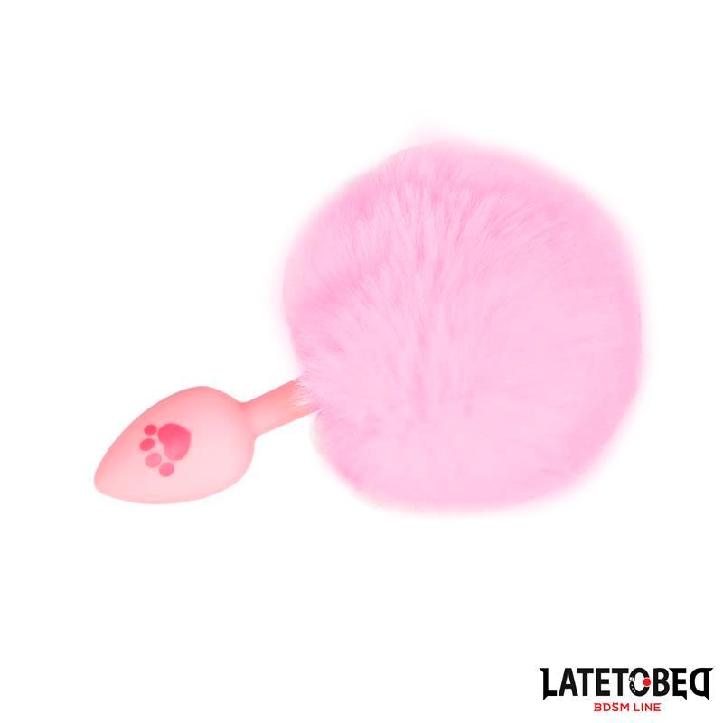 Plug Rosa de Silcona con Pompón Rosa