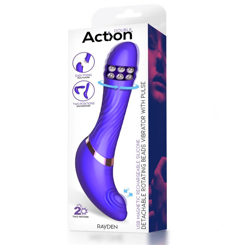 Rayden Vibrador con Pulsación y Bolas Internas Desmontable Dos Posiciones - Imagen 6