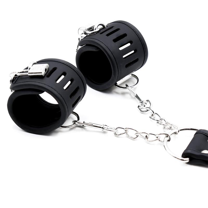 Set de Collar con Esposas y para Muñecas Cuero Vegano - Imagen 10