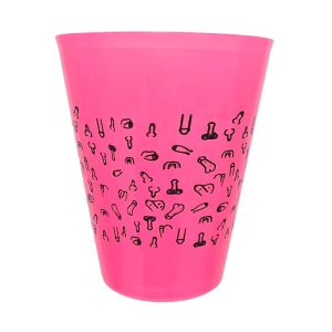 Vaso Plástico Diseño Penes Fuscia 500ml