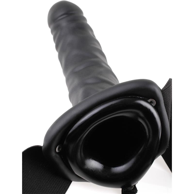 Arnés con Dildo Hueco y Vibración 8 Negro - Imagen 5