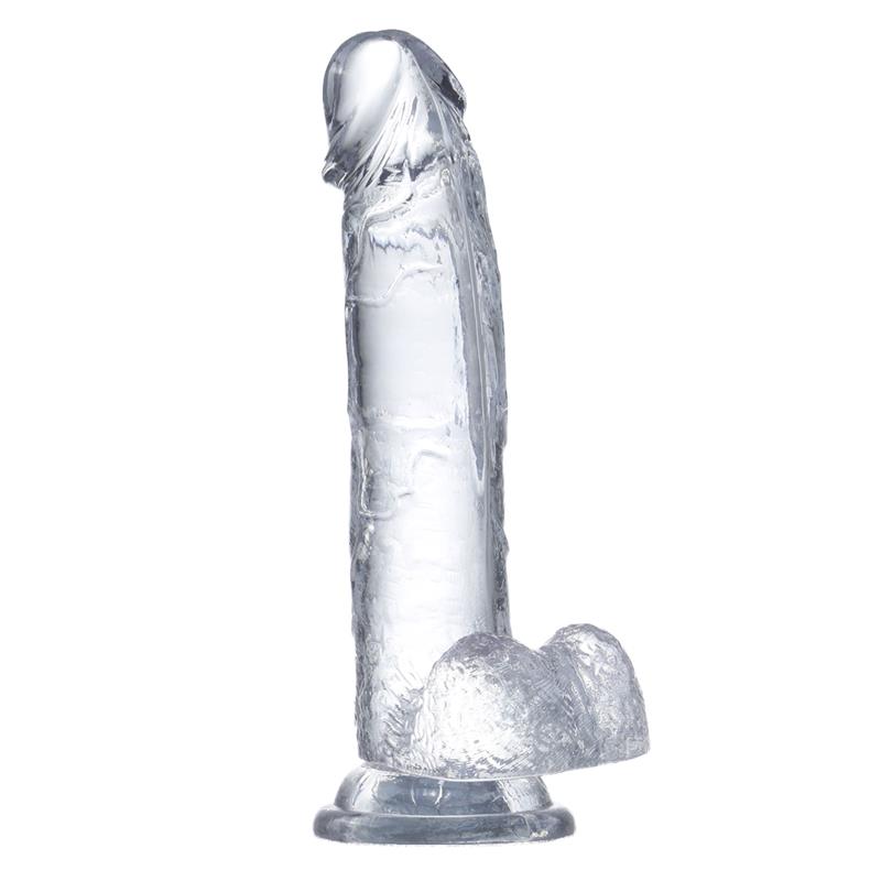 Dildo Realista con Testículos Material Cristalino 20 cm - Imagen 3