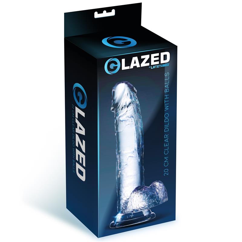 Dildo Realista con Testículos Material Cristalino 20 cm - Imagen 5