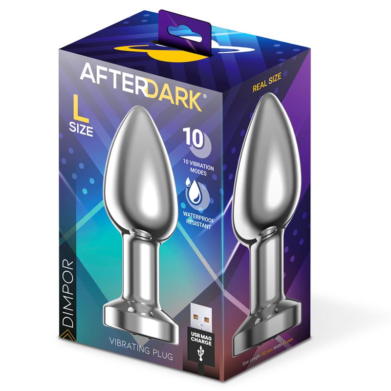 Dimpor Plug Anal Cromado con Vibración USB Magnético Talla L - Imagen 13