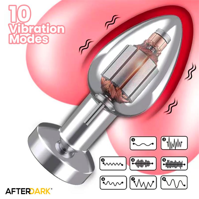 Dimpor Plug Anal Cromado con Vibración USB Magnético Talla M - Imagen 13