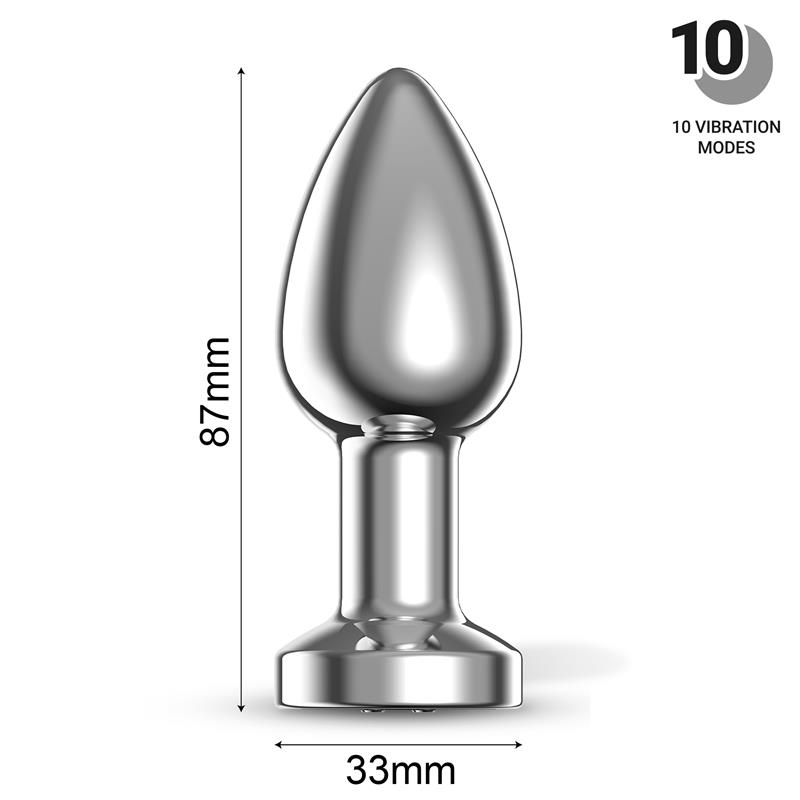 Dimpor Plug Anal Cromado con Vibración USB Magnético Talla M - Imagen 7