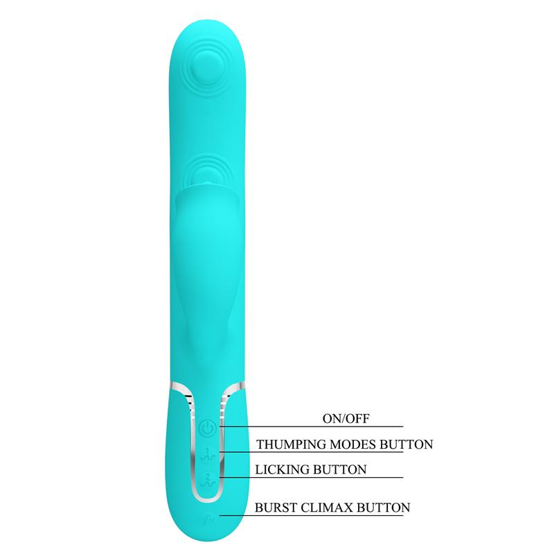 Gigi Vibrador con Licking y Thumping Turquesa - Imagen 5