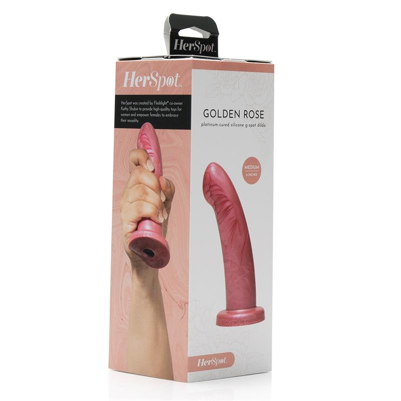 Herspot Dildo Golden Rose Talla Mediana - Imagen 3