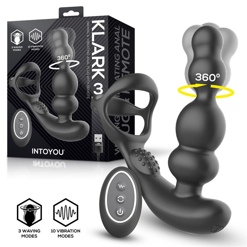 Klark Plug Anal Oscilante con Vibración y Control Remoto