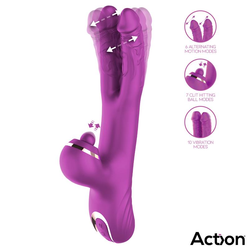 Nico Vibrador con Dildos Alternantes y Bola Percutora 4 Motores - Imagen 3