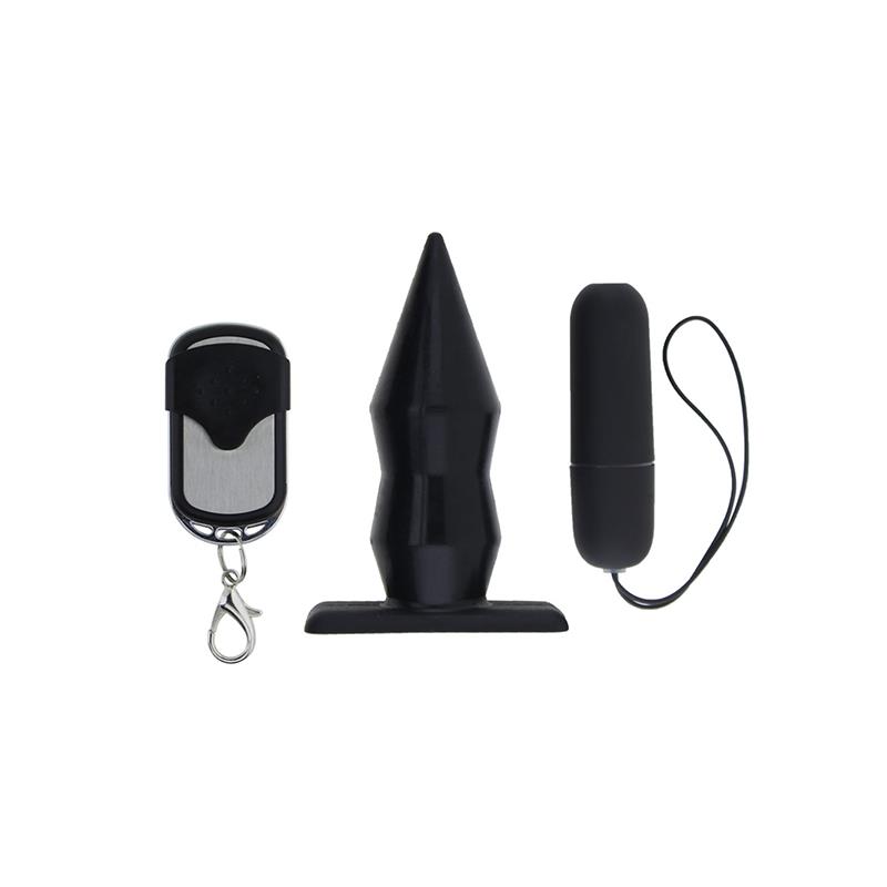 Plug Anal con Vibración y Control Remoto Negro - Imagen 6