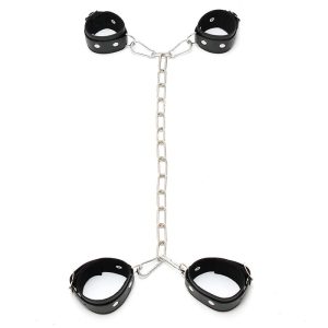 Esposas Cuero con Cadena Metálica Ajustable