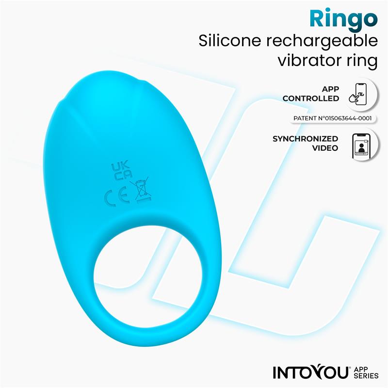 Ringo Anillo Vibrador con APP Unibody Azul - Imagen 5