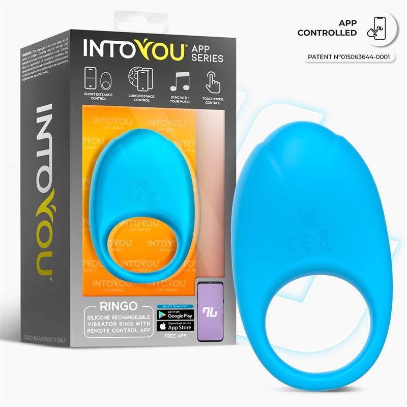 Ringo Anillo Vibrador con APP Unibody Azul - Imagen 6