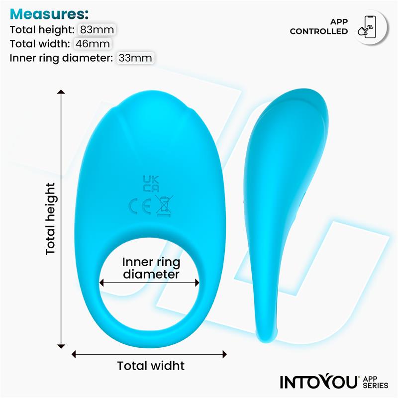 Ringo Anillo Vibrador con APP Unibody Azul - Imagen 7