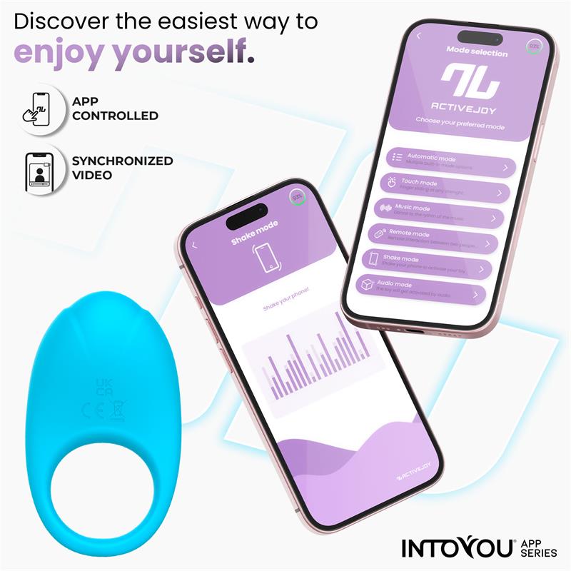 Ringo Anillo Vibrador con APP Unibody Azul - Imagen 9