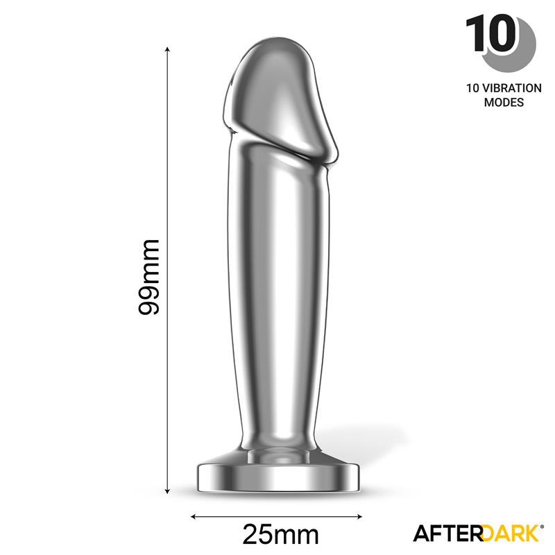Sarmy Plug Anal Cromado con Vibración USB Magnético Talla S - Imagen 8