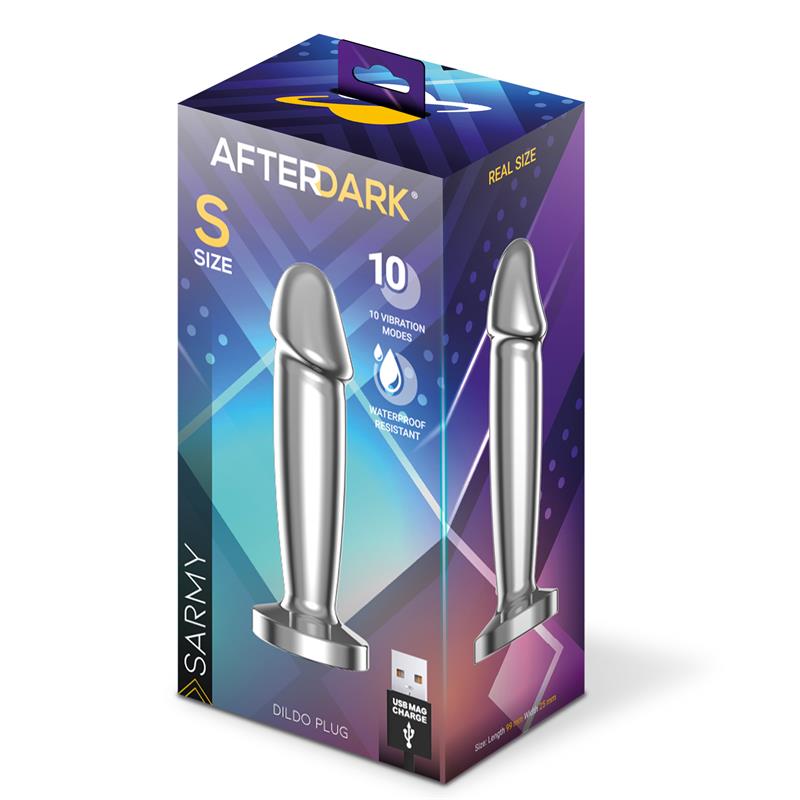 Sarmy Plug Anal Cromado con Vibración USB Magnético Talla S - Imagen 10