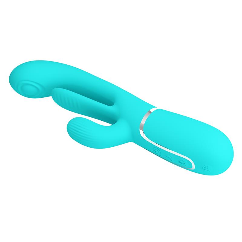 Shania Vibrador con Lengua y Thumping Turquesa - Imagen 3