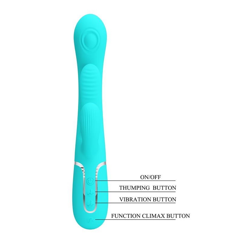 Shania Vibrador con Lengua y Thumping Turquesa - Imagen 4