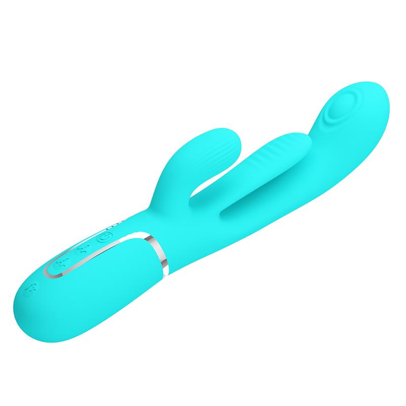 Shania Vibrador con Lengua y Thumping Turquesa - Imagen 9