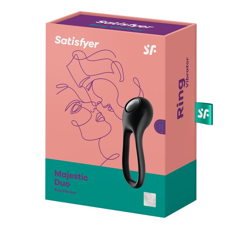 Anillo para el Pene Majestic Duo USB Negro - Imagen 4