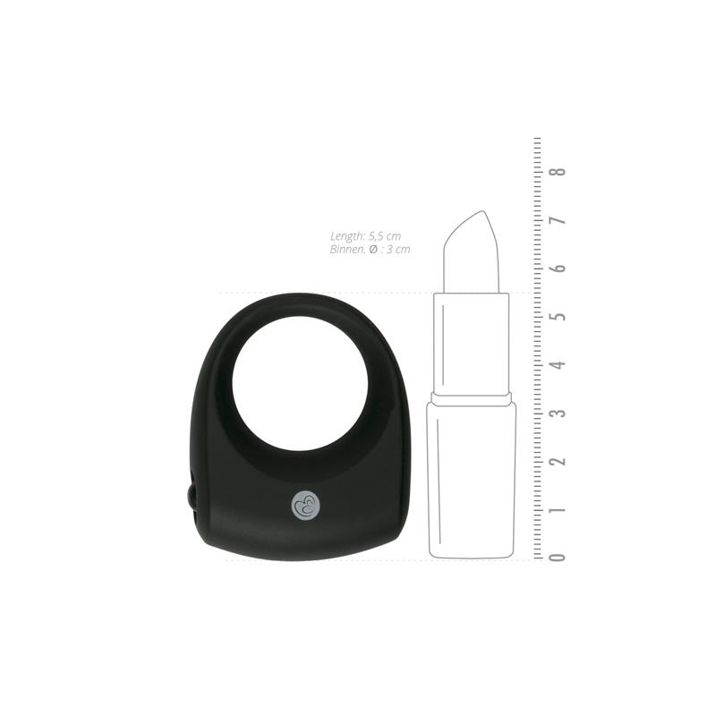 Anillo para Pene con Vibración Silicona - Negro - Imagen 3