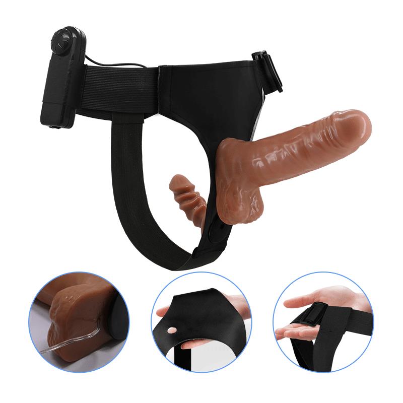 Arnés con Dildo Doble Retractil con Vibración - Imagen 14
