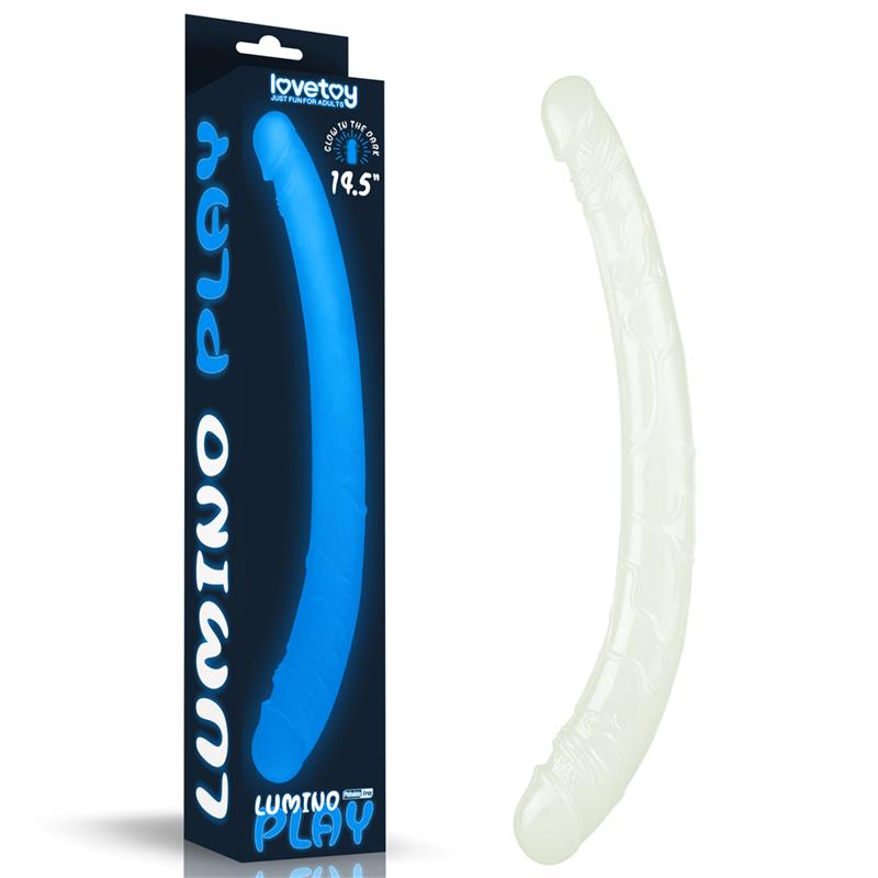Dildo Doble Lumino 14.5 Luz Azul - Imagen 3