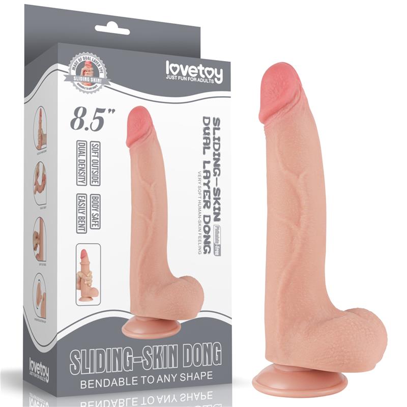 Dildo Dual Density Piel Deslizante Retractil 8.5 - Imagen 8