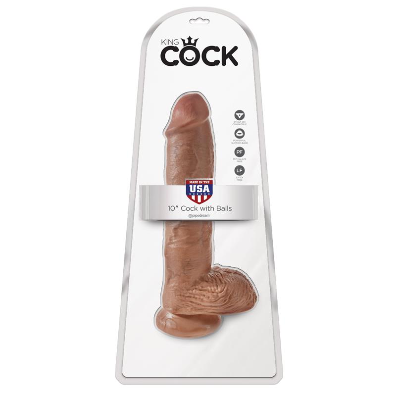 Dildo Reaslista con Testículos 10 Bronceado - Imagen 3