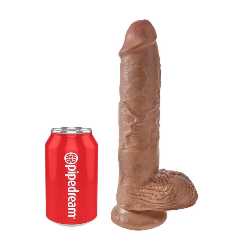 Dildo Reaslista con Testículos 10 Bronceado - Imagen 4