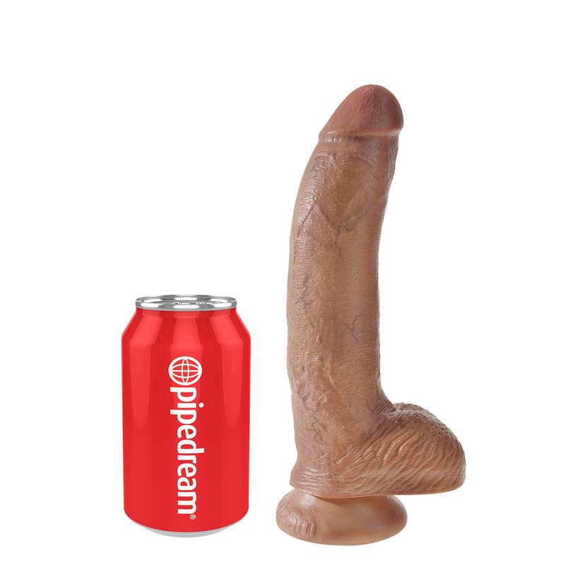 Dildo Reaslista con Testículos 9 Bronceado - Imagen 4