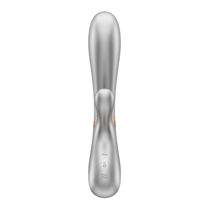 Hot Lover Vibrador Efecto Calor con APP Plata y Champagne - Imagen 3