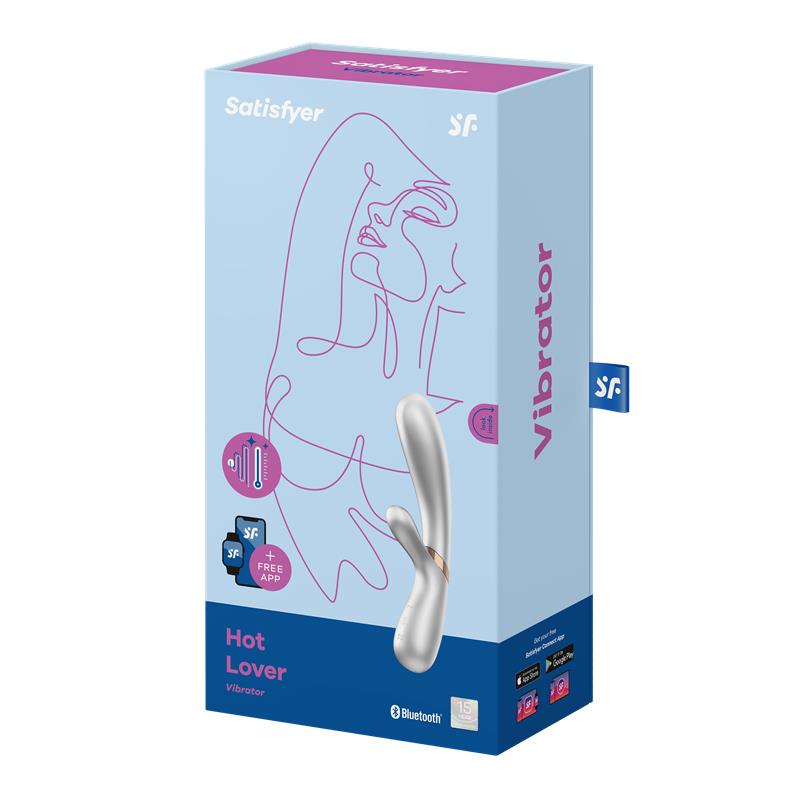 Hot Lover Vibrador Efecto Calor con APP Plata y Champagne - Imagen 5