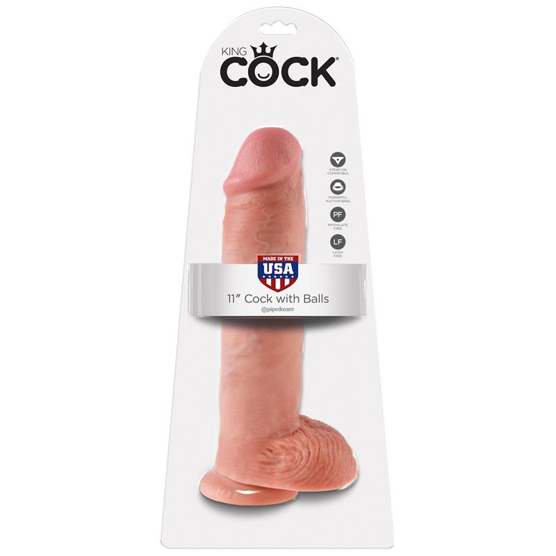 King Cock Pene con Testículos de 11 - Color Natural - Imagen 3